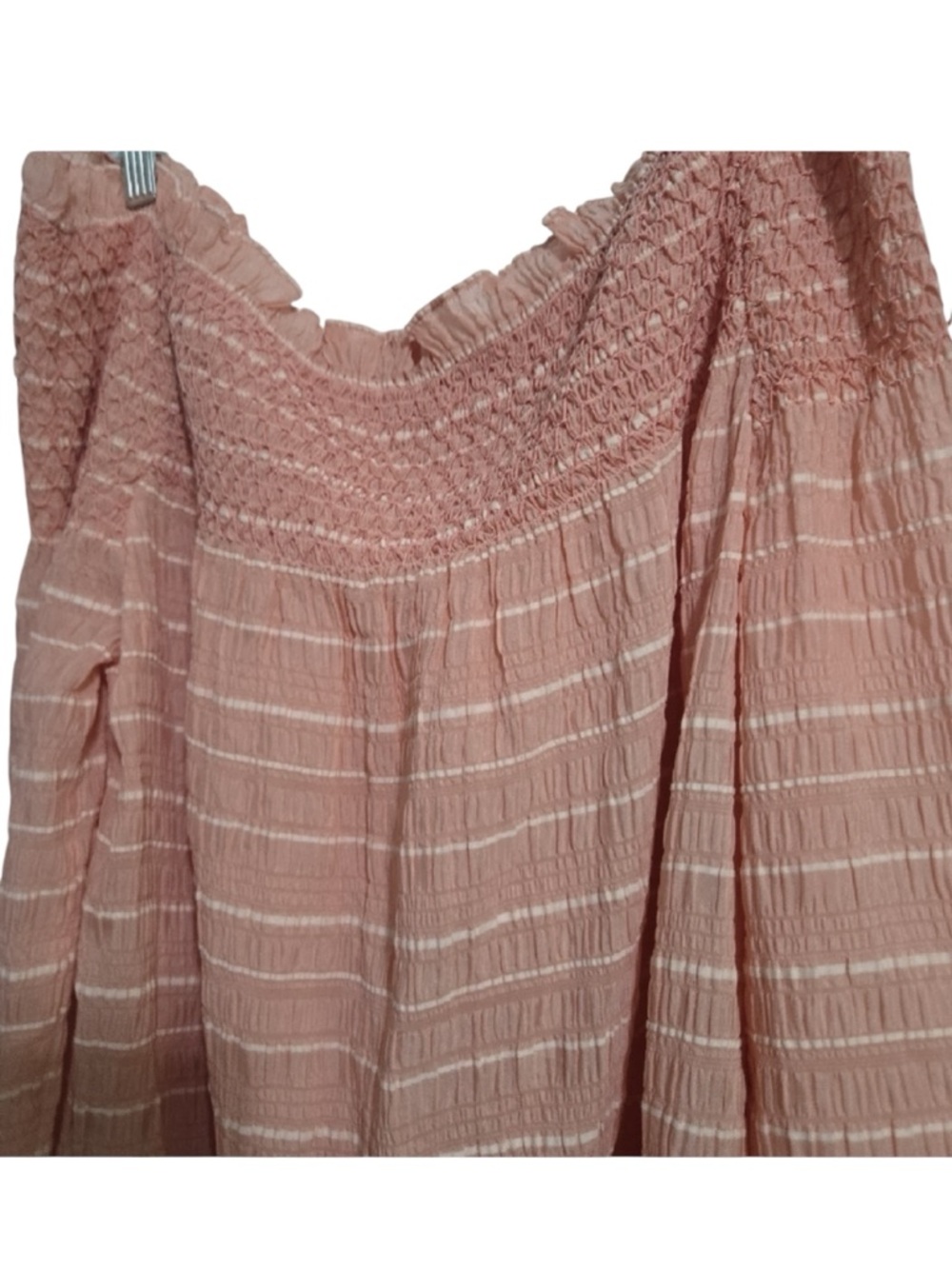 Tory Burch Pink Off Shoulder Smocked Peplum Blouse Sz 8 - Picture 4 of 6